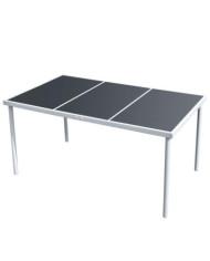 Table de jardin 150x90x74 cm Noir Acier | Mobilier & Déco
