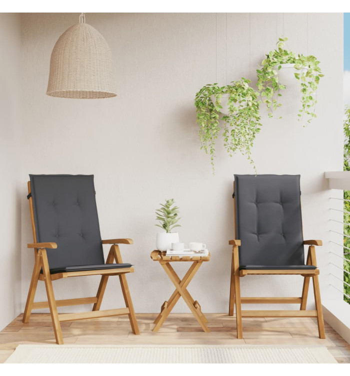 Chaises de jardin inclinables lot de 2 et coussins teck massif | Mobilier & Déco