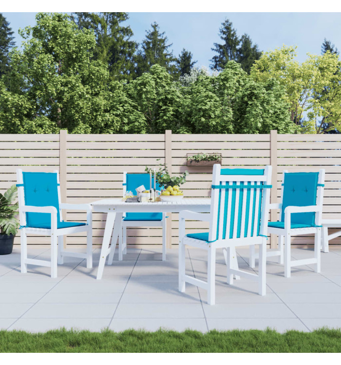 Coussins de chaise de jardin à dossier bas lot de 4 bleu | Mobilier & Déco