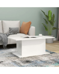 Table basse blanc 102x55,5x40 cm bois d'ingénierie | Mobilier & Déco