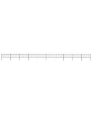Clôture de jardin avec dessus en lance Acier 17 x 0,8 m Noir | Mobilier & Déco