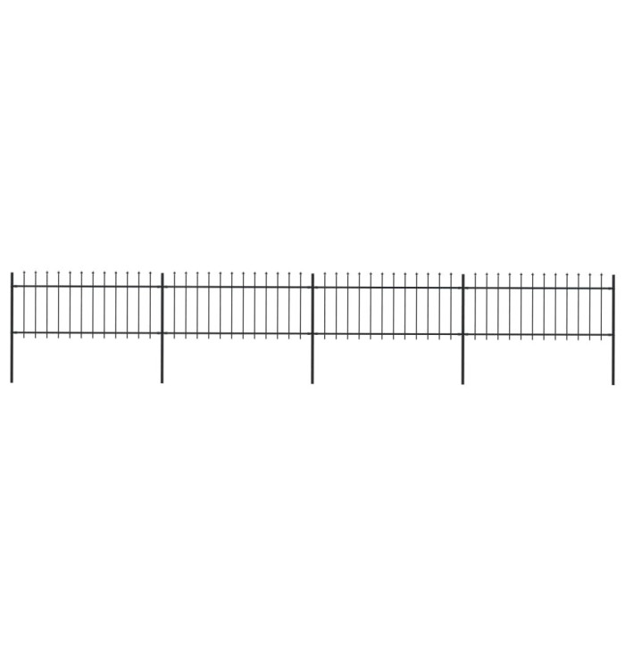 Clôture de jardin avec dessus en lance Acier 6,8x0,8 m Noir | Mobilier & Déco