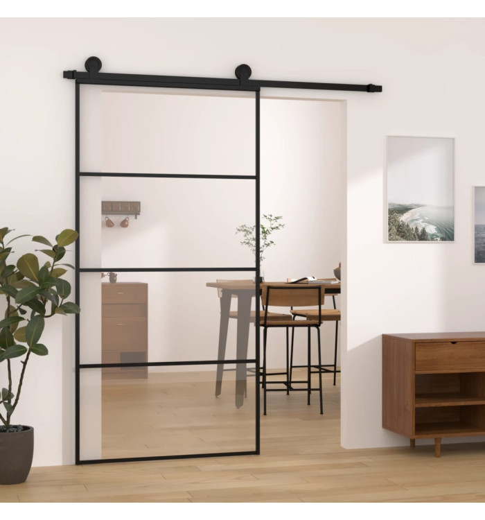 Porte coulissante et kit de quincaillerie 102,5x205cm Verre ESG | Mobilier & Déco