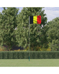 Drapeau de la Belgique et mât 5,55 m Aluminium | Mobilier & Déco