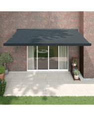 Auvent rétractable anthracite 4x3 m tissu et aluminium | Mobilier & Déco