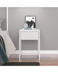 Table de chevet Blanc 38x35x54 cm Acier | Mobilier & Déco