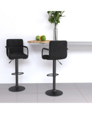 Tabourets de bar lot de 2 noir velours | Mobilier & Déco