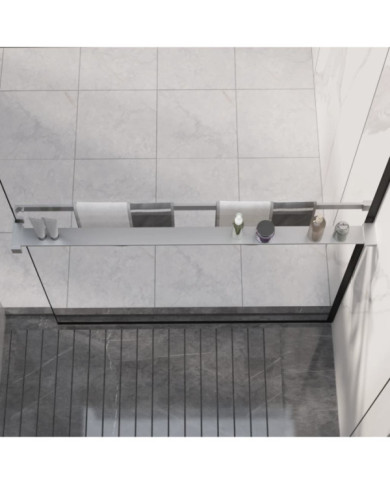 Étagère de douche paroi de douche à l'italienne Chromé 100 cm | Mobilier & Déco