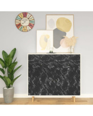 Film autoadhésif pour meubles Pierre noire 500x90 cm PVC | Mobilier & Déco
