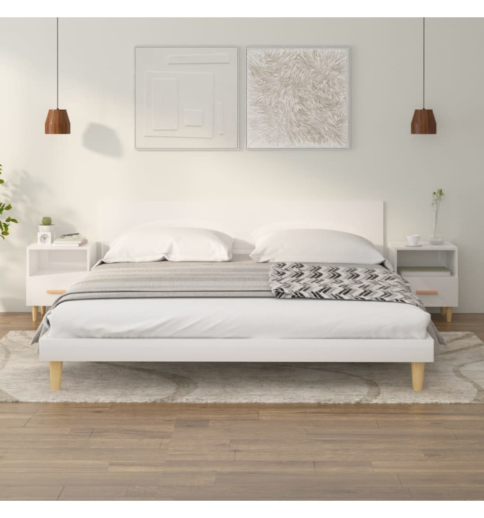 Tables de chevet 2 pcs blanc brillant 40x35x47 cm | Mobilier & Déco