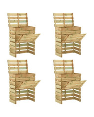 Composteur de jardin à lattes 4 pcs 80x50x100 cm Pin imprégné | Mobilier & Déco
