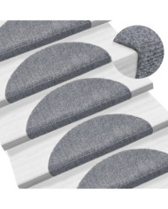 Tapis d'escalier auto-adhésif 15 pcs 56x17x3 cm Gris clair | Mobilier & Déco