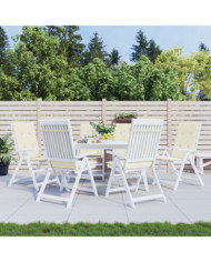 Coussins de chaise de jardin dossier haut lot de 6 crème tissu | Mobilier & Déco