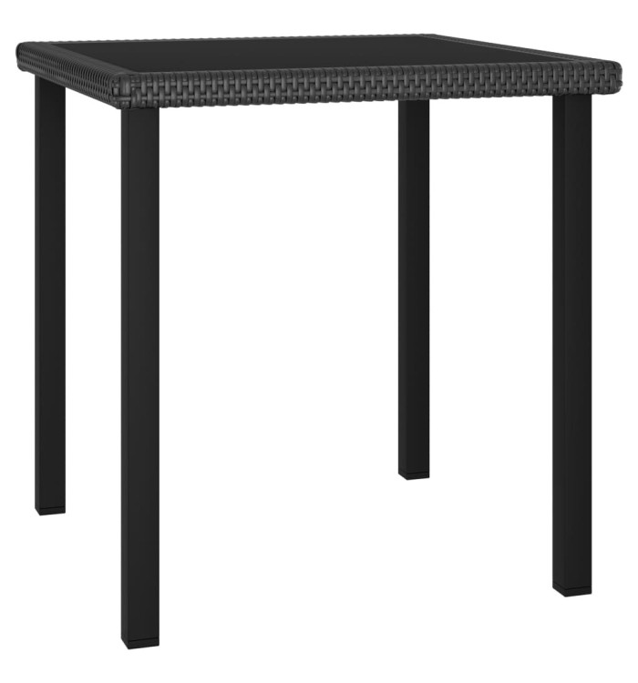 Table à dîner de jardin Noir 70x70x73 cm Résine tressée | Mobilier & Déco