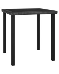 Table à dîner de jardin Noir 70x70x73 cm Résine tressée | Mobilier & Déco