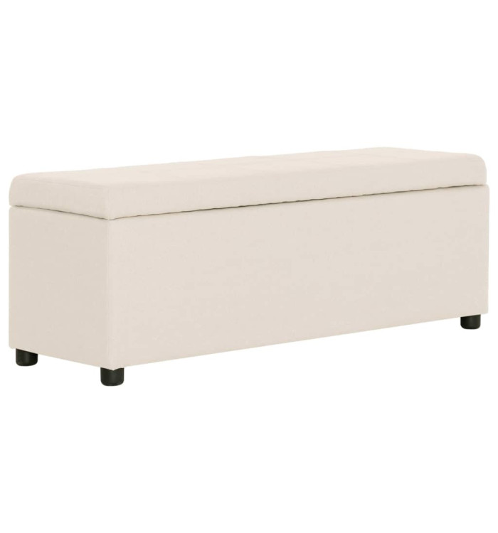 Banc avec compartiment de rangement 116 cm Crème Polyester | Mobilier & Déco