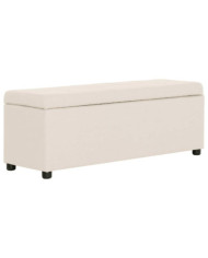 Banc avec compartiment de rangement 116 cm Crème Polyester | Mobilier & Déco