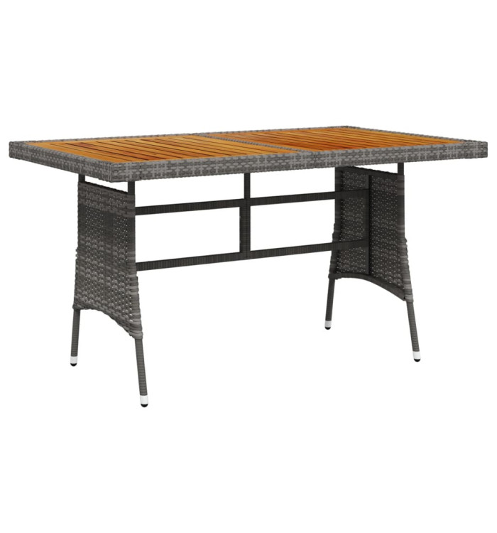 Table de jardin Gris 130x70x72 cm Résine tressée et acacia | Mobilier & Déco