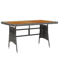Table de jardin Gris 130x70x72 cm Résine tressée et acacia | Mobilier & Déco