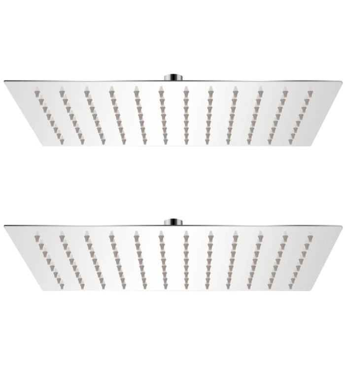 Pomme de douche plongeante 2 pcs Acier inoxydable 20x30 cm | Mobilier & Déco