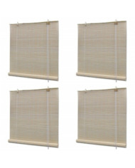 Stores à rouleau Bambou naturel 4 pcs 120x160 cm | Mobilier & Déco