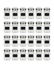 Pots de conservation avec autocollant 24 pcs 300 ml | Mobilier & Déco
