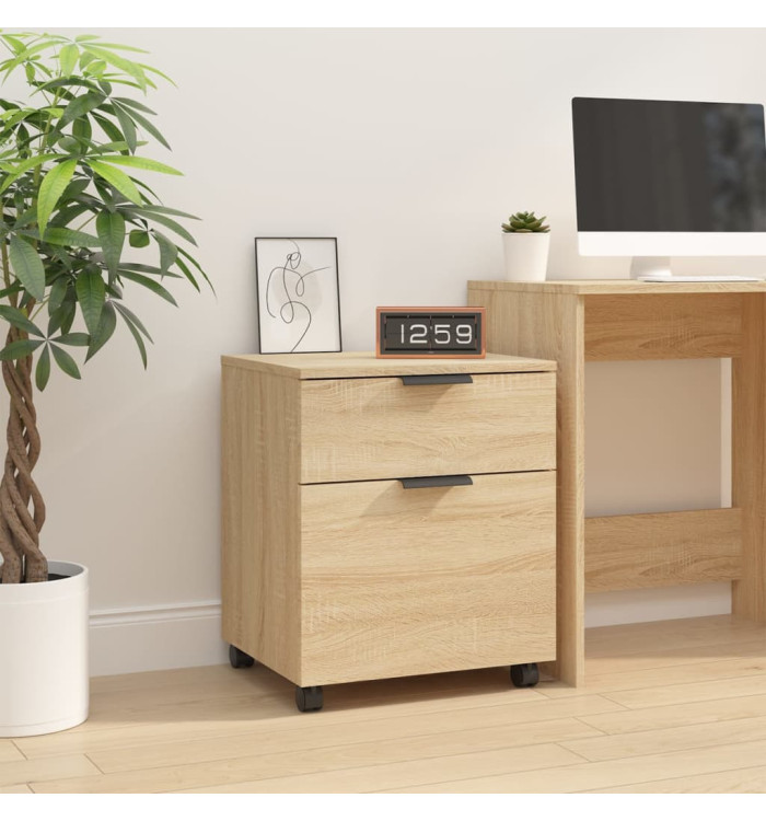 Classeur mobile avec roues Chêne sonoma 45x38x54 cm | Mobilier & Déco