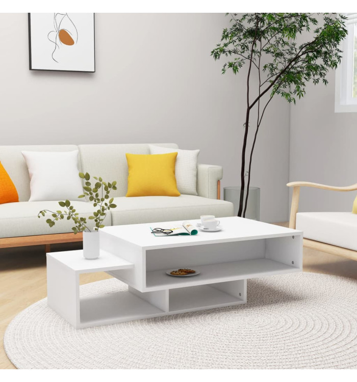 Table basse Blanc 105x55x32 cm Bois d’ingénierie | Mobilier & Déco