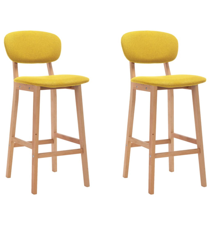Tabourets de bar lot de 2 jaune moutarde tissu | Mobilier & Déco