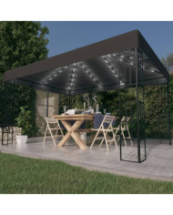 Tonnelle avec guirlande lumineuse à LED 3x4 m Anthracite | Mobilier & Déco