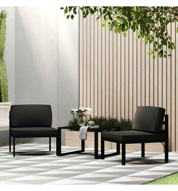 Canapé central sectionnel avec coussins Aluminium Anthracite | Mobilier & Déco