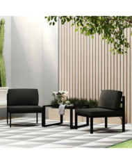 Canapé central sectionnel avec coussins Aluminium Anthracite | Mobilier & Déco
