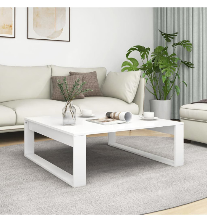 Table basse Blanc 100x100x35 cm Bois d’ingénierie | Mobilier & Déco