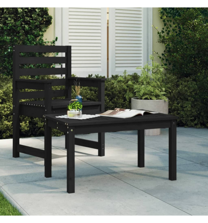 Table de jardin noir 82,5x50,5x45 cm bois massif de pin | Mobilier & Déco