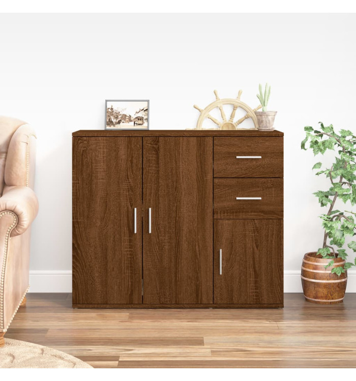 Buffet Chêne marron 91x29,5x75 cm Bois d'ingénierie | Mobilier & Déco