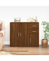 Buffet Chêne marron 91x29,5x75 cm Bois d'ingénierie | Mobilier & Déco