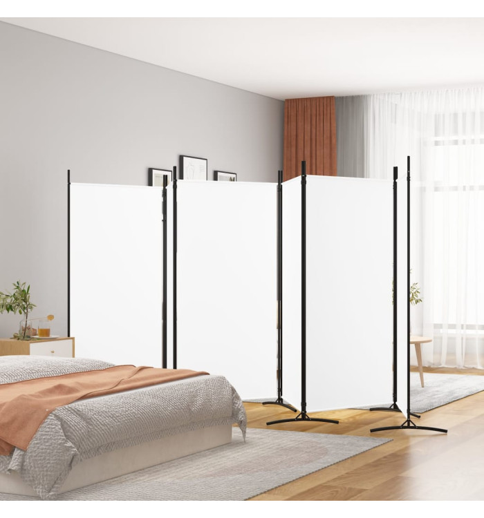 Cloison de séparation 6 panneaux Blanc 520x180 cm Tissu | Mobilier & Déco