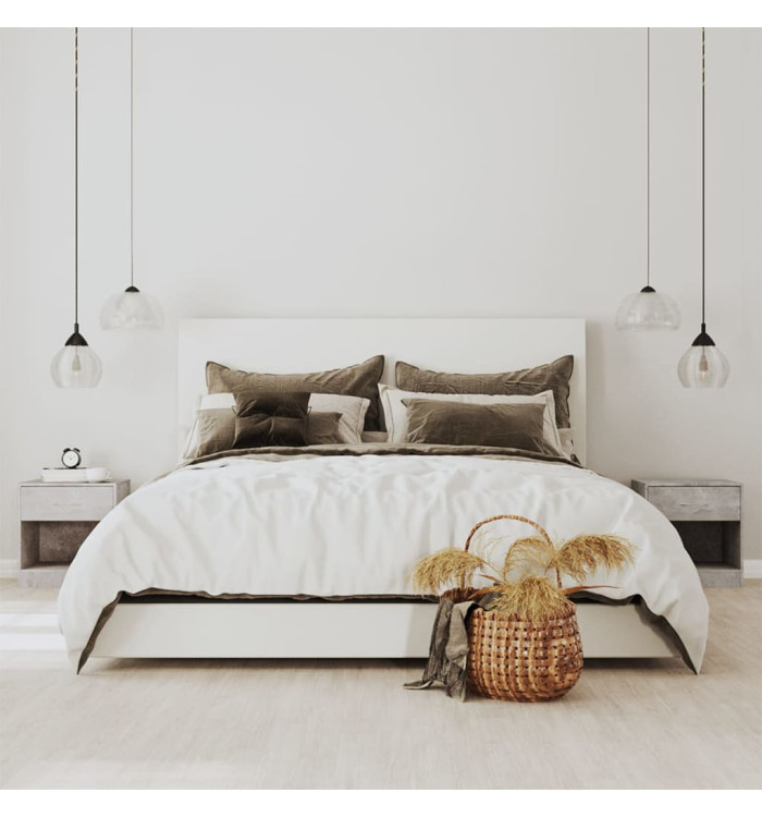 Tables de chevet 2 pcs avec tiroir Gris béton | Mobilier & Déco