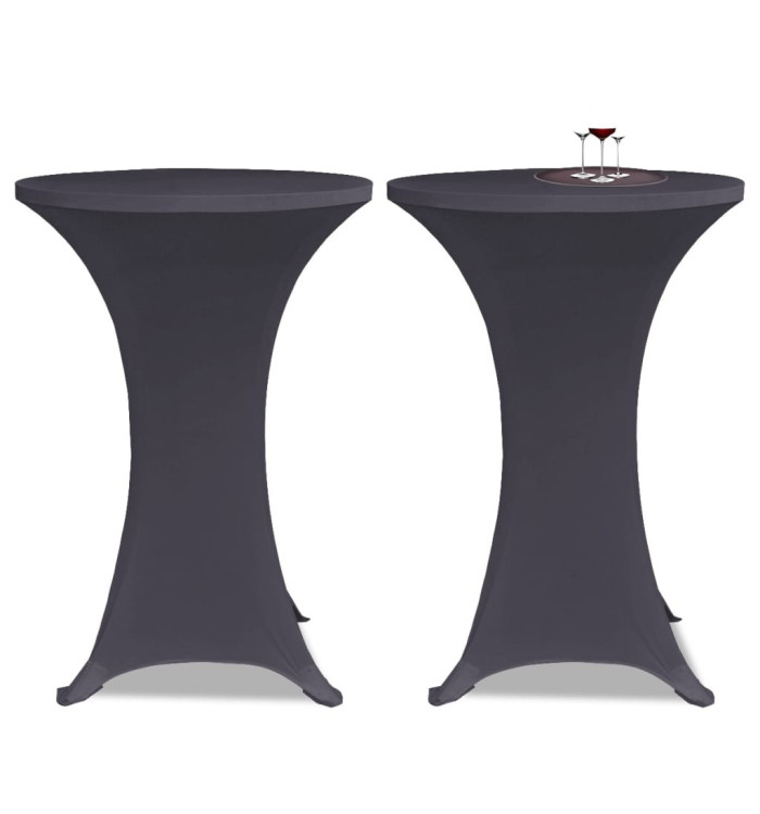Housse de table extensible 80 cm 2 pcs Anthracite | Mobilier & Déco