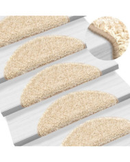 Tapis d'escalier 15 pcs crème 56x17x3 cm | Mobilier & Déco