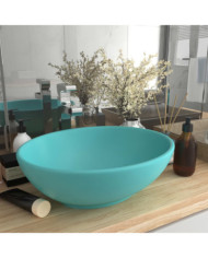 Lavabo ovale de luxe Vert clair mat 40x33 cm Céramique | Mobilier & Déco