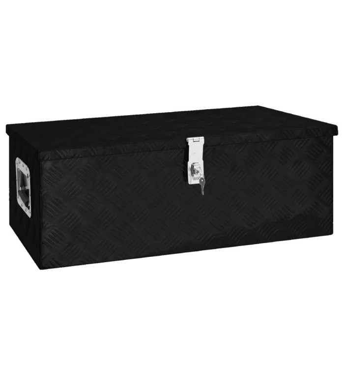 Boîte de rangement Noir 80x39x30 cm Aluminium | Mobilier & Déco