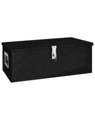 Boîte de rangement Noir 80x39x30 cm Aluminium | Mobilier & Déco