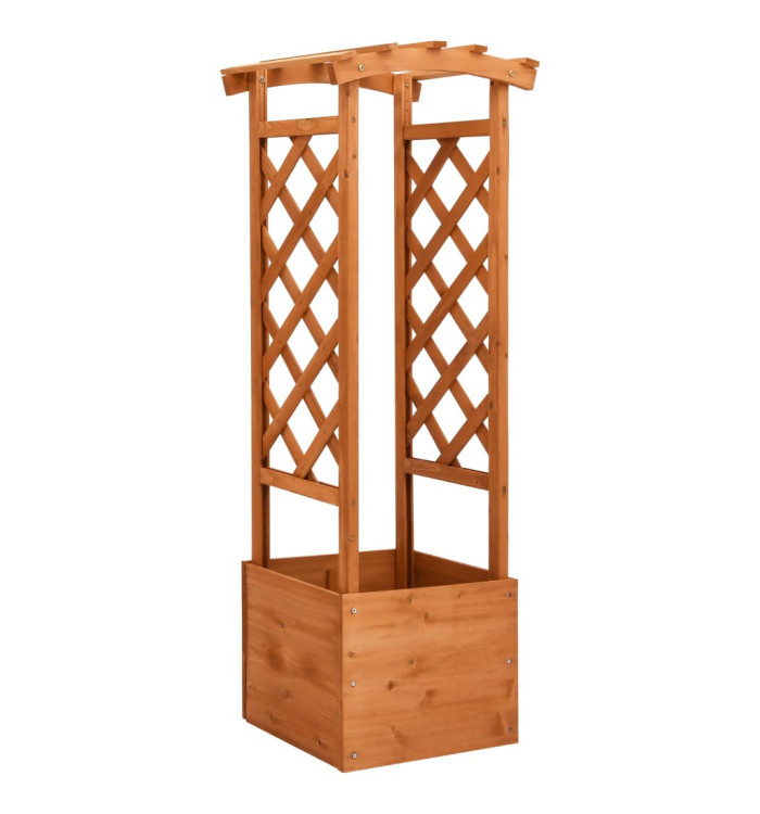Jardinière à treillis avec arche 49x39x130 cm Bois de sapin | Mobilier & Déco