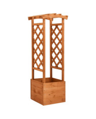 Jardinière à treillis avec arche 49x39x130 cm Bois de sapin | Mobilier & Déco