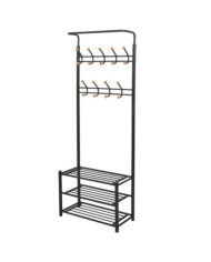 Porte-manteau avec rangement pour chaussures 68x32x182,5cm Noir | Mobilier & Déco