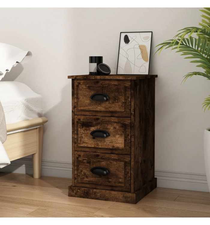 Table de chevet chêne fumé 39x39x67 cm bois d'ingénierie | Mobilier & Déco