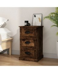 Table de chevet chêne fumé 39x39x67 cm bois d'ingénierie | Mobilier & Déco
