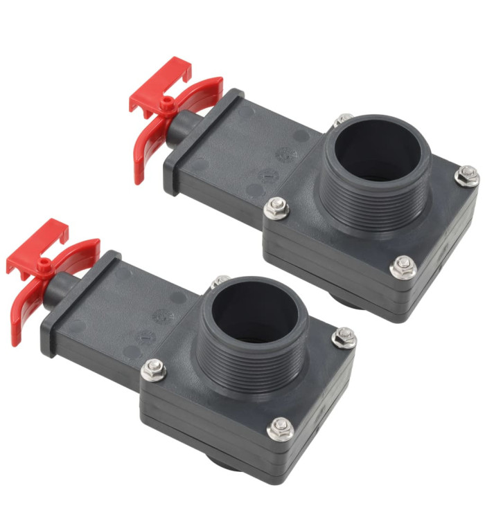 Vanne de portail de piscine 2 pcs 1,5" | Mobilier & Déco
