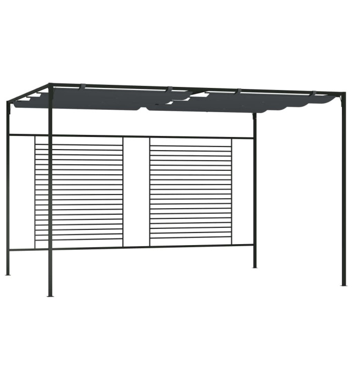 Belvédère avec auvent rétractable 4x3x2,3 m Anthracite 180 g/m² | Mobilier & Déco